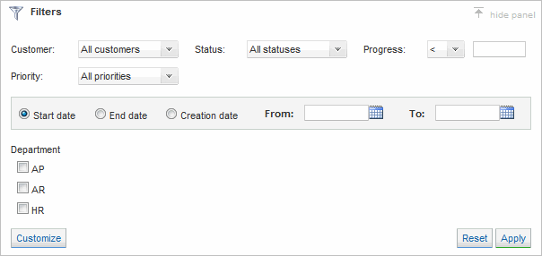 Customizable Filters