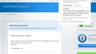 Custom form embedded into a web-site