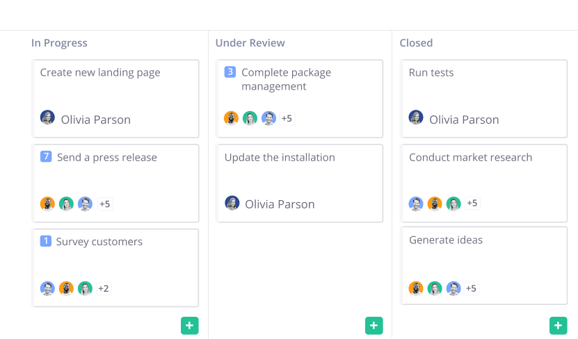 Easy Projects planning system - Kanban board