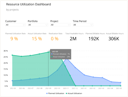 project resource utilization report example